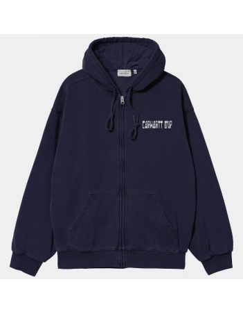 Carhartt WIP Hooded Think Tank Swt Jkt - Blue / White - Men's Sweatshirt - Miniature Photo 2