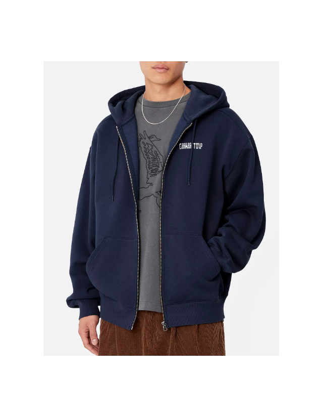 Carhartt Wip Hooded Think Tank Swt Jkt - Blue / White - Men's Sweatshirt  - Cover Photo 3