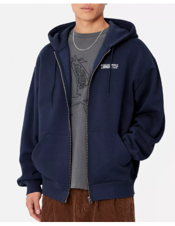 Carhartt WIP Hooded Think Tank Swt Jkt - Blue / White - Herren Sweatshirt - Miniature Photo 3