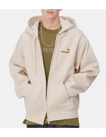 Carhartt WIP Hooded american script jacket - Moonbeam - Men's Sweatshirt - Miniature Photo 1