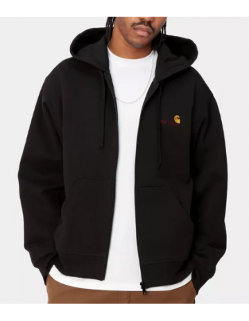 Carhartt Wip Hooded American Script Jacket - Black - Product Photo 1