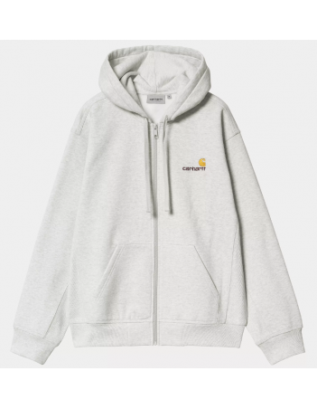 Carhartt WIP Hooded american script jacket - Ash Heather - Men's Sweatshirt - Miniature Photo 2