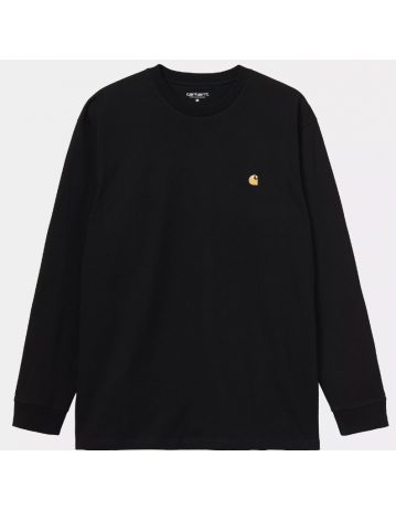 Carhartt Wip L/S Chase T-Shirt - Black / Gold - Product Photo 1