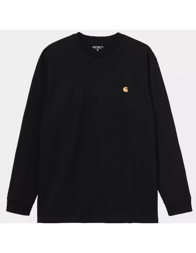 Carhartt Wip L/S Chase T-Shirt - Black / Gold - Men's T-Shirt  - Cover Photo 1