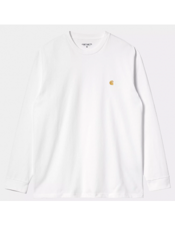 Carhartt WIP L/S Chase T-shirt - White / Gold - Men's T-Shirt - Miniature Photo 1