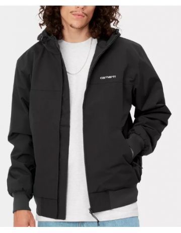 Carhartt Wip Hooded Sail Jacket - Black / White - Product Photo 1