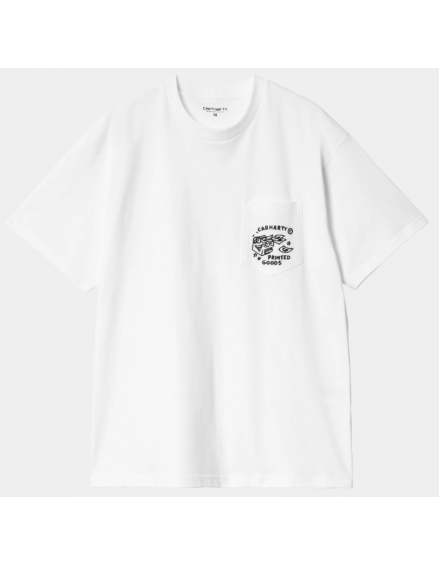 Carhartt Wip Fragments Pocket T-Shirt - White / Black - Men's T-Shirt  - Cover Photo 1