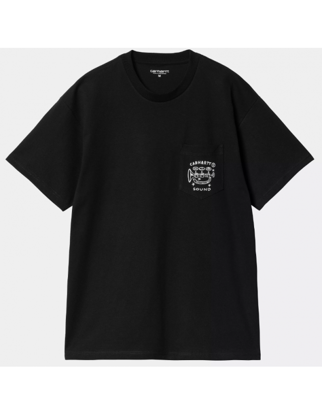 Carhartt Wip Fragments Pocket T-Shirt - Black / White - Men's T-Shirt  - Cover Photo 1