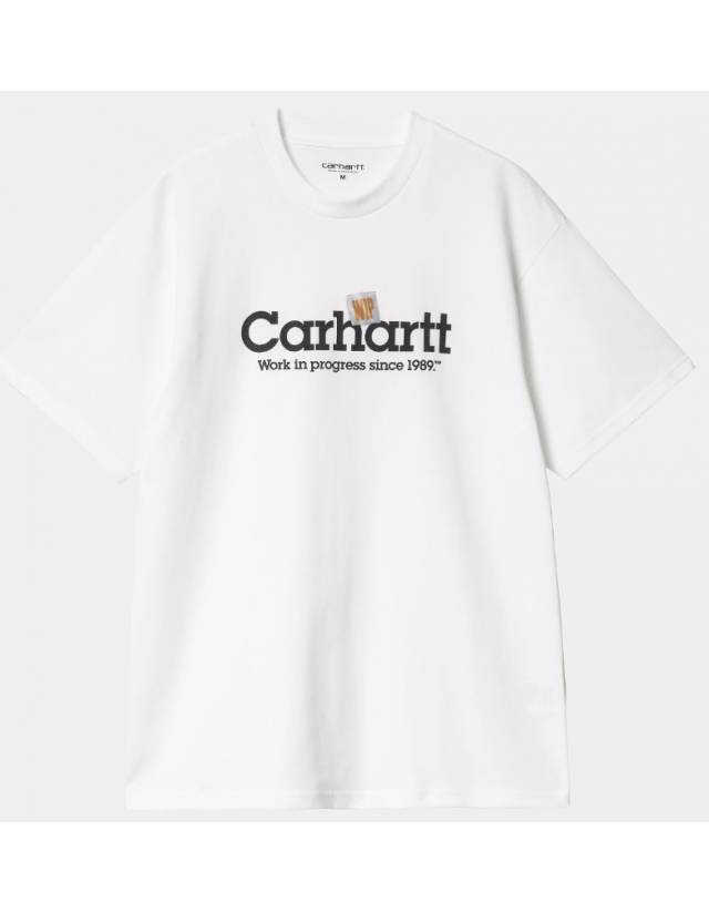 Carhartt Wip Label Script T-Shirt - White - Men's T-Shirt  - Cover Photo 1