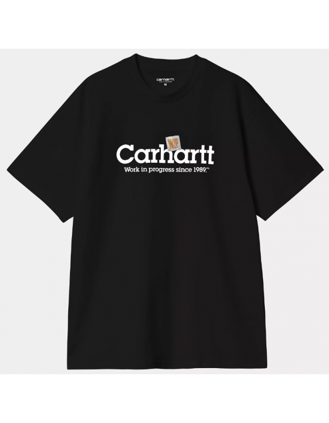 Carhartt Wip Label Script T-Shirt - Black - Men's T-Shirt  - Cover Photo 1