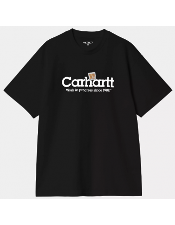 Carhartt WIP Label script t-shirt - Black - Men's T-Shirt - Miniature Photo 1