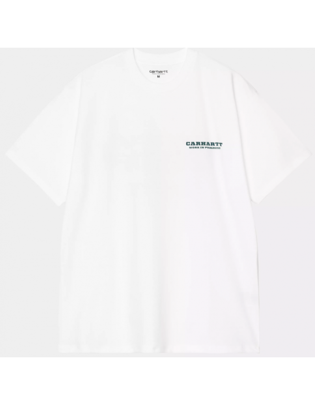 Carhartt Wip Runaway T-Shirt - White / Malachite - Men's T-Shirt  - Cover Photo 1