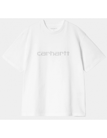 Carhartt Wip W' Rivet Script T-Shirt - White / Silver - Product Photo 1