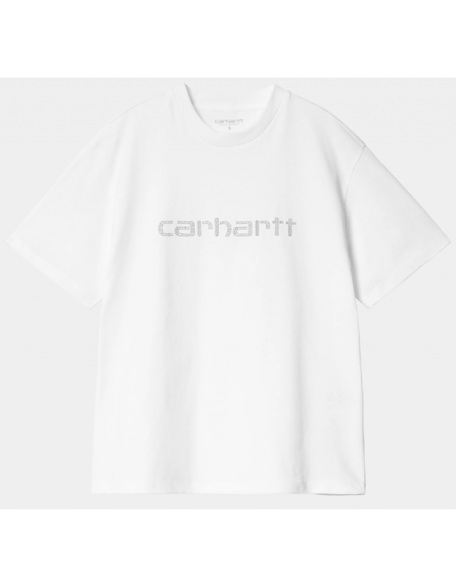 Carhartt Wip W' Rivet Script T-Shirt - White / Silver - Women's T-Shirt  - Cover Photo 1