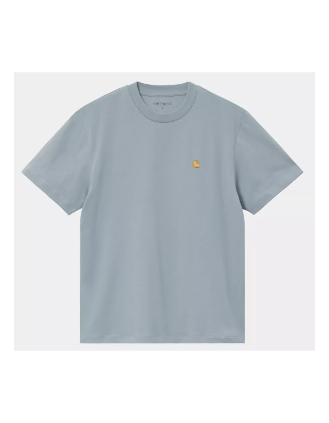 Carhartt Wip W Chase T-Shirt - Frosted Blue / Gold - Women's T-Shirt  - Cover Photo 1