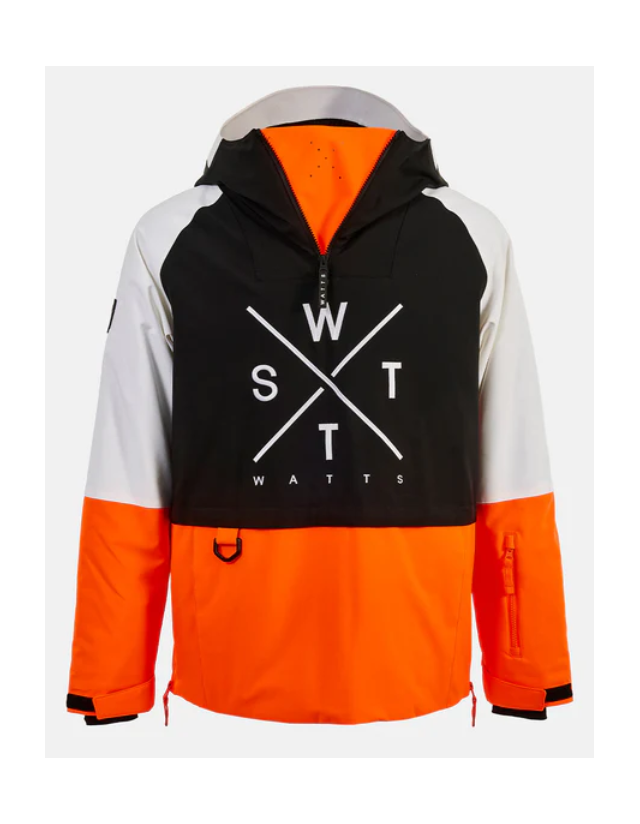 Watts X Metod - Black / Fluo Orange - Heren Ski- En Snowboardjas  - Cover Photo 2