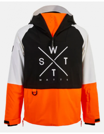 Watts X Metod - Black / Fluo orange - Heren Ski- En Snowboardjas - Miniature Photo 2