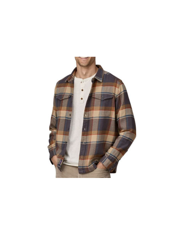 Patagonia Fjord Flannel Shirt - Sunrise Ridge : Forge Grey - Herrenhemd  - Cover Photo 1