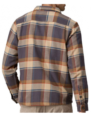 Patagonia Fjord Flannel Shirt - Sunrise Ridge : Forge Grey - Product Photo 2