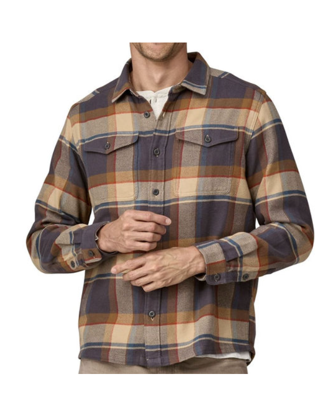 Patagonia Fjord Flannel Shirt - Sunrise Ridge : Forge Grey - Herrenhemd  - Cover Photo 3