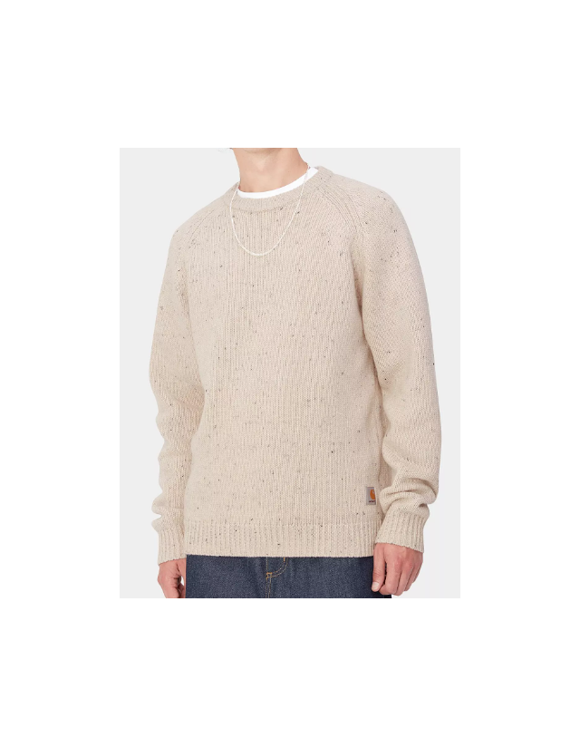 Carhartt Wip Anglistic Sweater - Speckled Moonbeam - Herren Sweatshirt  - Cover Photo 1