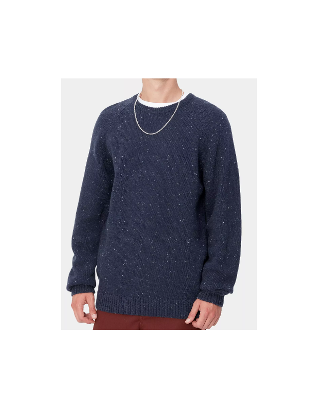 Carhartt Wip Anglistic Sweater - Speckled Air Force Blue - Herren Sweatshirt  - Cover Photo 1