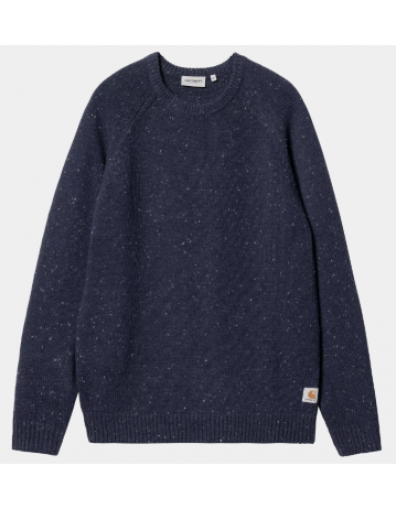 Carhartt Wip Anglistic Sweater - Speckled Air Force Blue - Product Photo 2