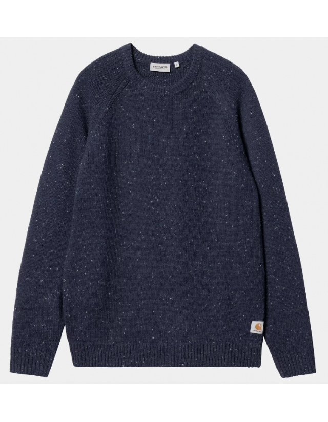 Carhartt Wip Anglistic Sweater - Speckled Air Force Blue - Herren Sweatshirt  - Cover Photo 2