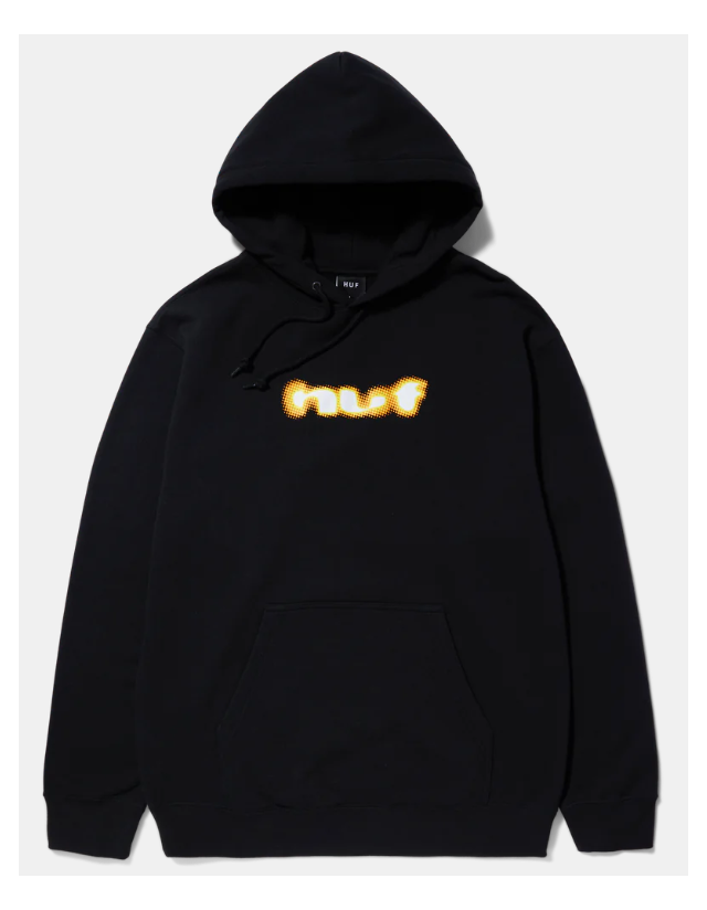 Huf Blur Pullover Hoodie - Black - Men's Sweatshirt  - Cover Photo 1