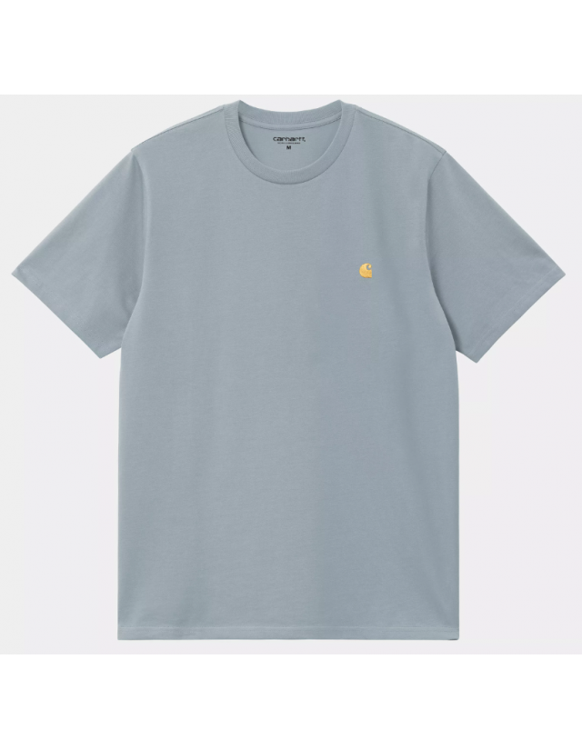 Carhartt Wip Chase T-Shirt - Frosted Blue / Gold - Men's T-Shirt  - Cover Photo 1