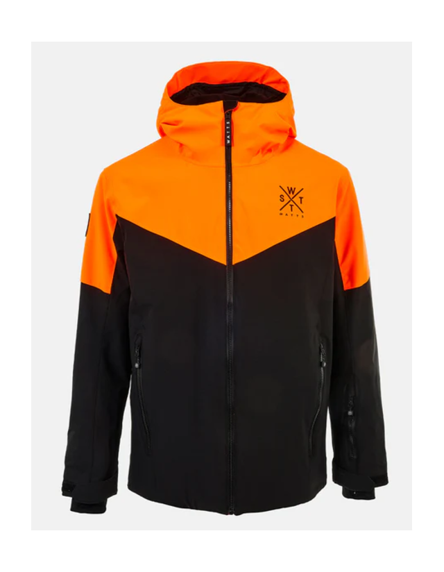 Watts Storm Jacket - Fluo Orange / Forest - Men's Ski & Snowboard Jacket  - Cover Photo 1