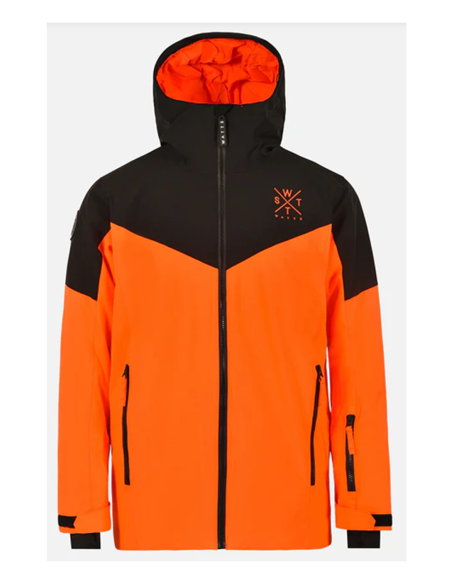 Watts Storm Jacket Youth - Fluo Orange / Forest - Boy's Ski & Snowboard Jacket  - Cover Photo 1