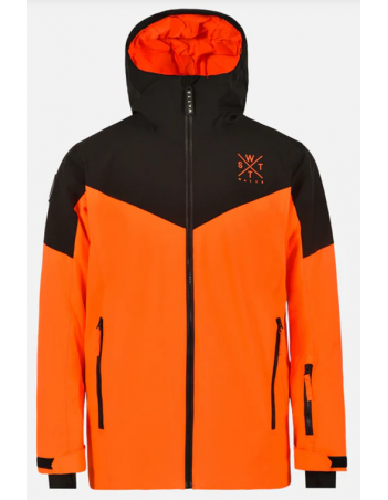 Watts Storm jacket youth - Fluo orange / Forest - Boy's Ski & Snowboard Jacket - Miniature Photo 1