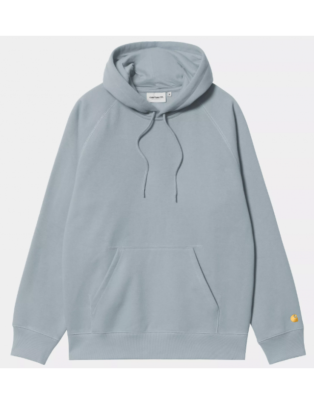 Carhartt Wip Hooded Chase Sweat - Frosted Blue / Gold - Men's Sweatshirt  - Cover Photo 1