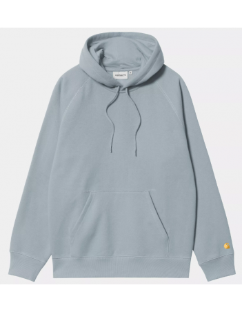 Carhartt WIP Hooded Chase sweat - Frosted blue / Gold - Men's Sweatshirt - Miniature Photo 1