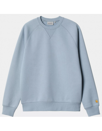 Carhartt Wip Chase Sweat - Frosted Blue / Gold - Product Photo 1