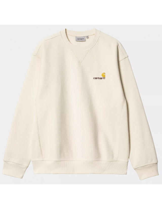 Carhartt Wip American Script Sweat - Natural - Men's Sweatshirt  - Cover Photo 1