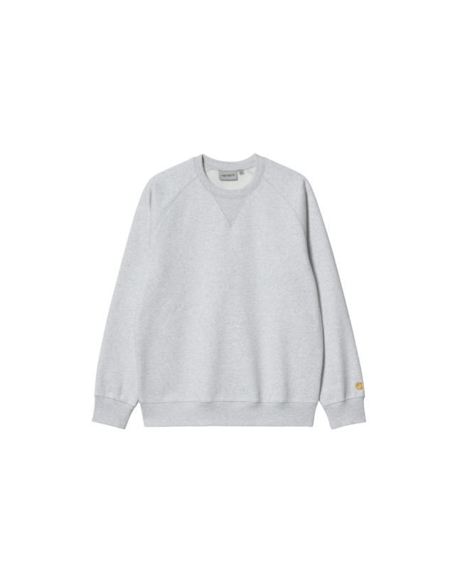 Carhartt Wip Chase Sweat - Ash Heather / Gold - Sweatshirt Voor Heren  - Cover Photo 1