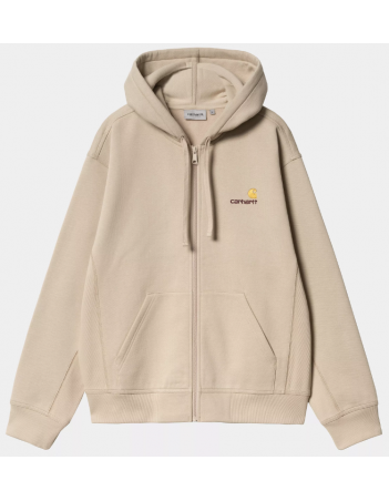 Carhartt WIP Hooded american script jacket - Fleur de sel - Men's Sweatshirt - Miniature Photo 1