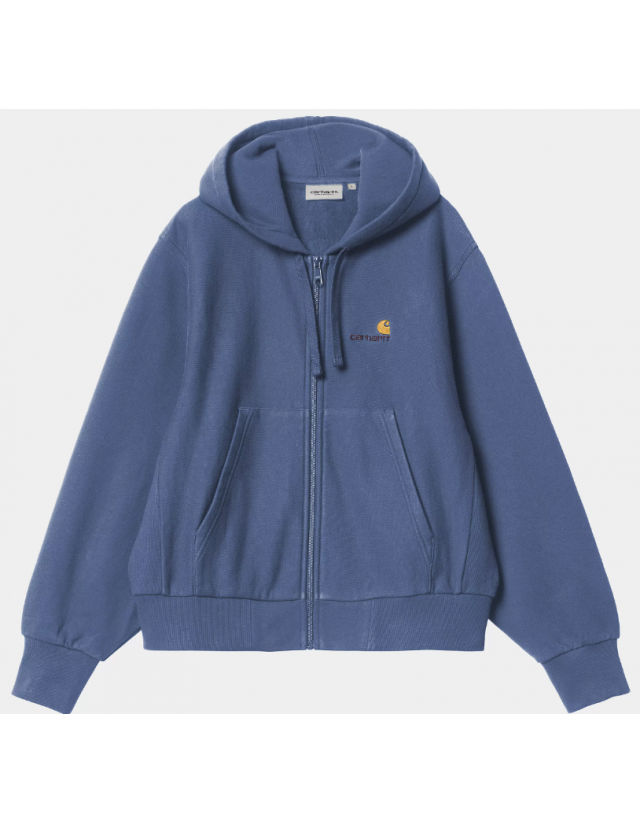 Carhartt Wip W' Hooded American Script Jkt - Blue Iris - Damen Sweatshirt  - Cover Photo 1