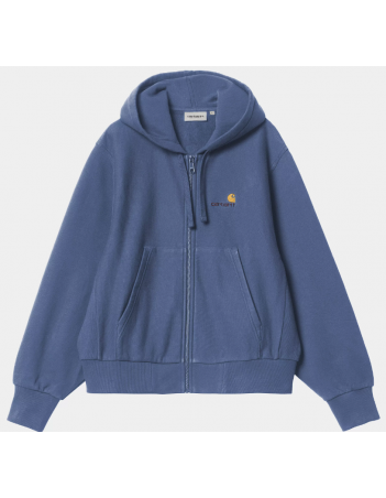 Carhartt WIP W' Hooded American Script Jkt - Blue iris - Damen Sweatshirt - Miniature Photo 1