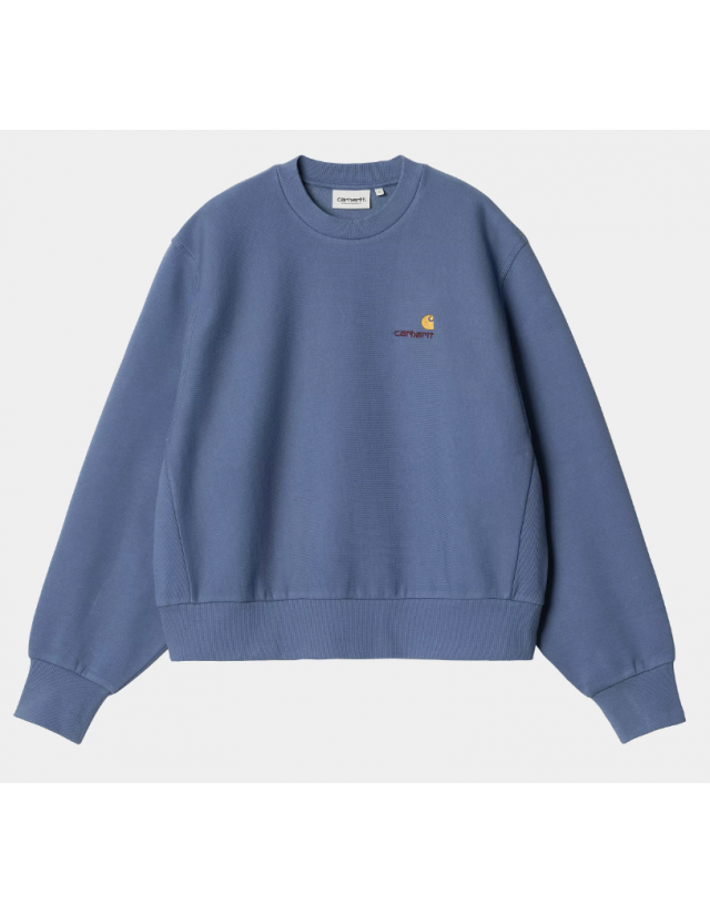 Carhartt Wip W' American Script Sweat - Blue Iris - Sweatshirt Voor Dames  - Cover Photo 1