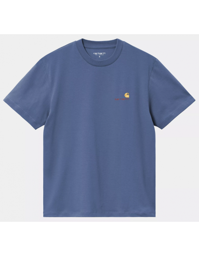 Carhartt Wip W' American Script T-Shirt - Blue Iris - T-Shirt Femme  - Cover Photo 1