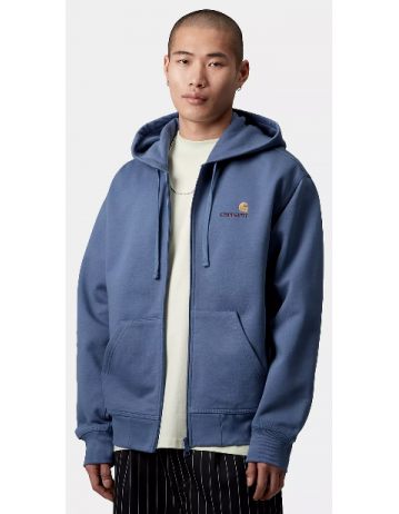 Carhartt Wip Hooded American Script Jacket - Blue Iris - Product Photo 1