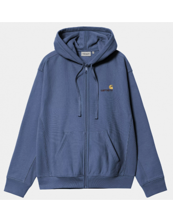 Carhartt WIP Hooded american script jacket - Blue iris - Sweat Homme - Miniature Photo 2