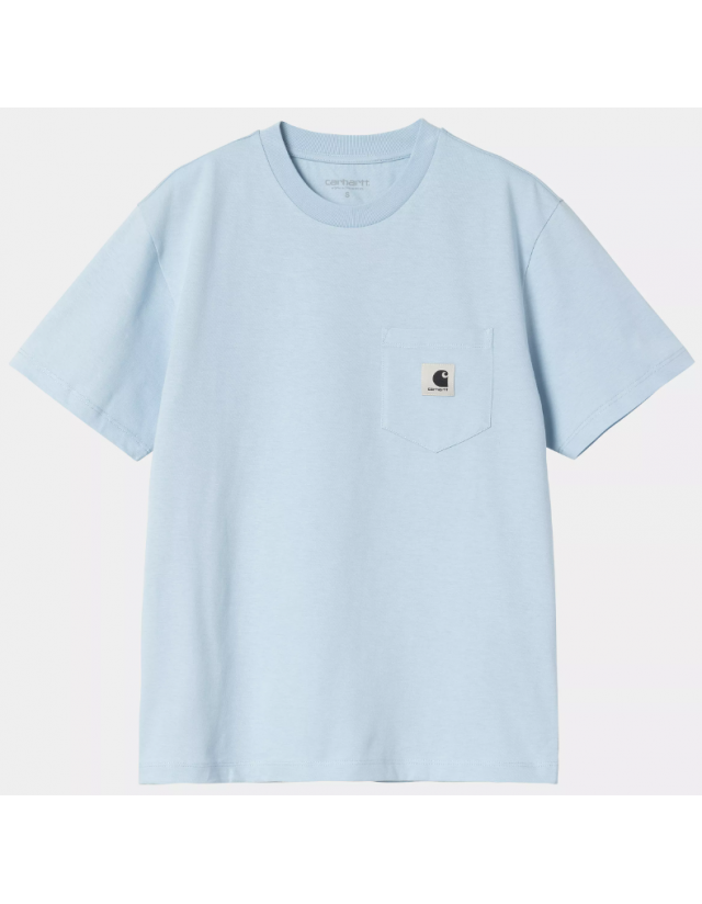 Carhartt Wip W' Pocket T-Shirt - Air Sky - T-Shirt Femme  - Cover Photo 1