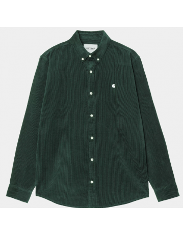 Carhartt Wip Madison Fine Cord Shirt - Conifer / Wax - Product Photo 1