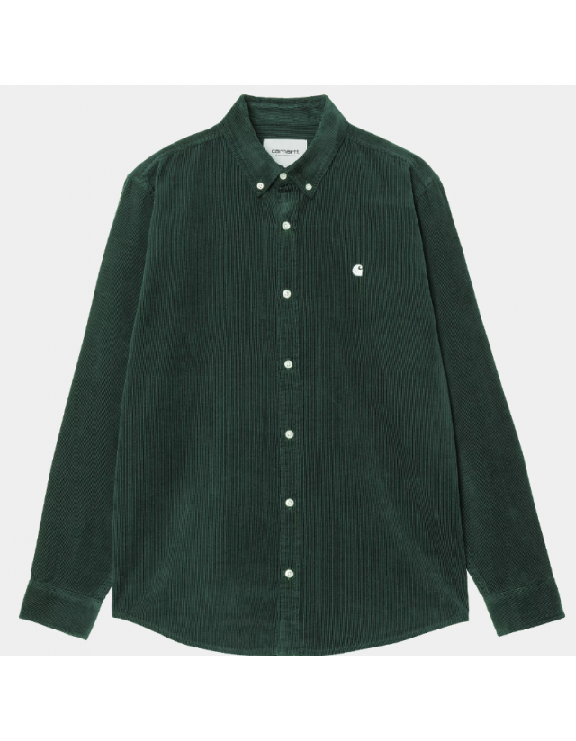 Carhartt Wip Madison Fine Cord Shirt - Conifer / Wax - Chemise Homme  - Cover Photo 1