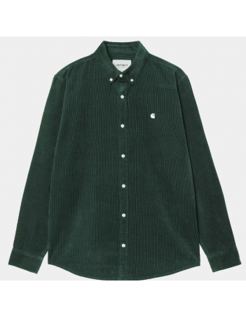 Carhartt WIP Madison Fine Cord Shirt - Conifer / Wax - Chemise Homme - Miniature Photo 1