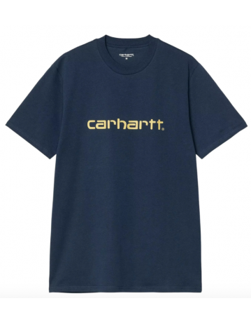 Carhartt Wip Script T-Shirt - Ink/Air Yellow - Product Photo 1